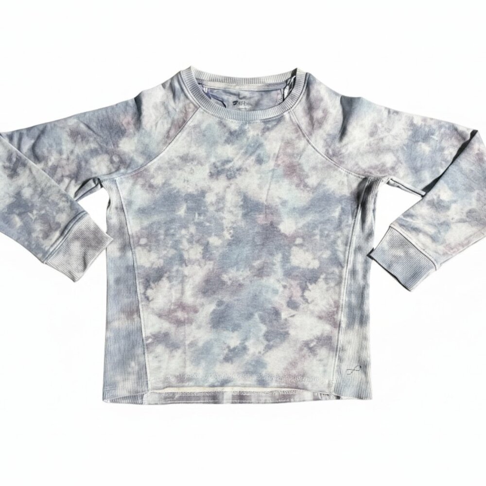 Freely Girls' Long Sleeve T Shirt Tie-Dye Activewear Raw Bottom Hem NEW